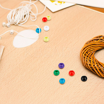 Wood with Opaque Plastic Beads Bracelet DIY Kit DIY-DR0001-73-1