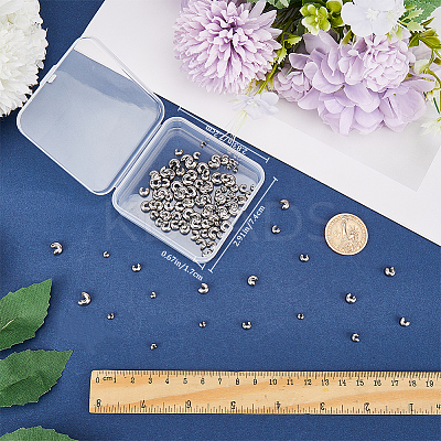 240Pcs 4 Style 304 Stainless Steel Crimp Beads Covers STAS-CN0001-67-1