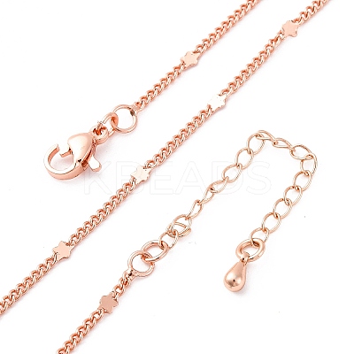 Brass Curb Chains Necklaces for Women NJEW-D302-09RG-1