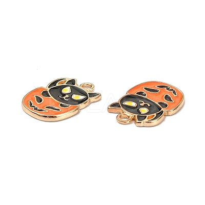 Halloween Light Gold Tone Alloy Enamel Pendants ENAM-P247-31KCG-1