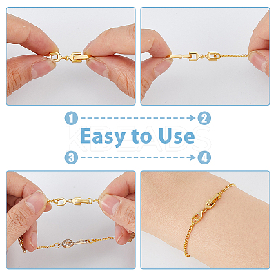 6Pcs Brass Fold Over Clasps KK-FH0007-43A-1