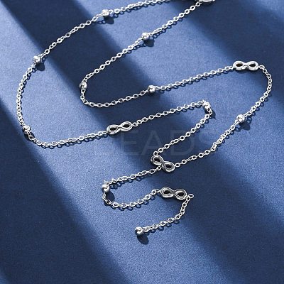 304 Stainless Steel Infinity Y Necklaces NJEW-R026-21P-1