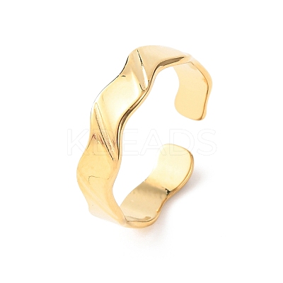 304 Stainless Steel Open Cuff Rings for Women RJEW-K309-16G-1