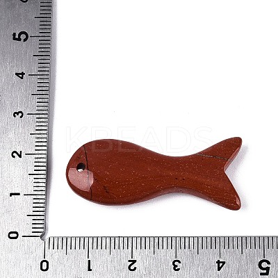 Natural Red Jasper Pendants G-Q608-03B-1