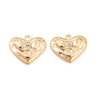 Brass Micro Pave Cubic Zirconia Pendants KK-E090-12G-1