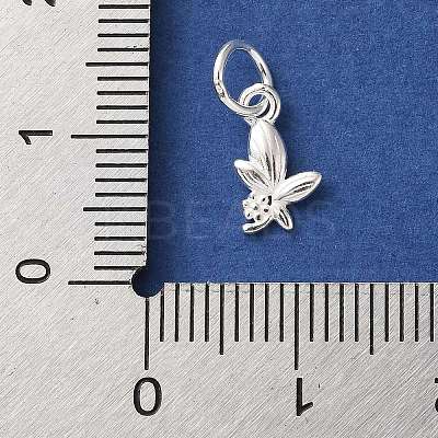 925 Sterling Silver Flower Charms STER-H118-07S-1