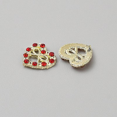 Heart with Bowknot Alloy Glass Cabochons LS-MRMJ-WH0202-012C-G-1