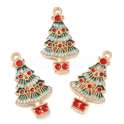 Light Gold Tone Alloy Enamel Pendants ENAM-M059-02KCG-1