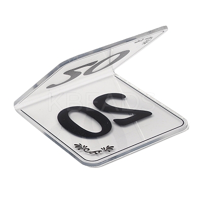(Defective Closeout Sale: 1~50 Missing Numbers)Acrylic Table Number Sign AJEW-XCP0003-13-1