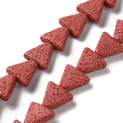 Triangle Dyed Natural Lava Rock Beads Strands G-O126-04A-12-1
