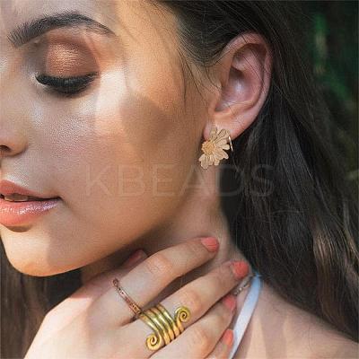 Vintage Flower Stud Earrings for Women Alloy Enamel Half Flower Stud Earrings Summer Earrings Boho Beach Floral Stud Earrings Jewelry Gifts for Women JE1095A-1
