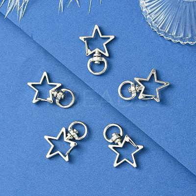 20Pcs 4 Styles Heart/Star Alloy Swivel Clasps FIND-YW0005-60-1