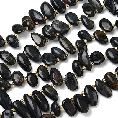 Dyed Natural Blue Tiger Eye Beads Strands G-P604-A13-01-1