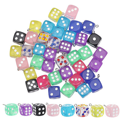 40Pcs Acrylic Pendants MACR-GL0001-05-1