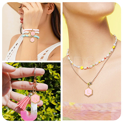 52Pcs 2 Colors Alloy Enamel Pendants ENAM-TA0002-97A-1