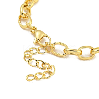 Rack Plating Brass Oval Link Bracelets for Women BJEW-B106-21G-1