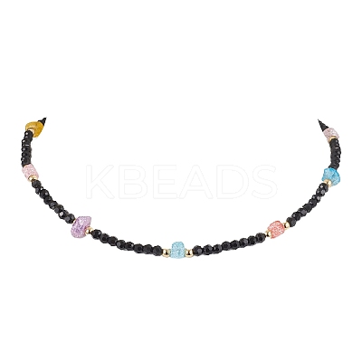 Synthetic Crackle Quartz Beaded Necklaces for Women NJEW-JN04801-1
