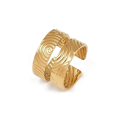 304 Stainless Steel Cuff Open Rings for Women RJEW-H255-01G-06-1