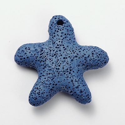Synthetic Lava Rock Big Starfish/Sea Stars Pendants G-O025-05B-1