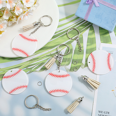 DIY Sports Ball Acrylic Pendant Keychain Making Kits DIY-SP0001-44A-1