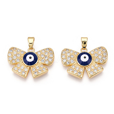 Brass Micro Pave Cubic Zirconia Pendants KK-A181-VA299-2-1