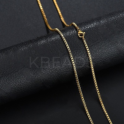 Stainless Steel Box Chain Necklace NJEW-YWC0001-02G-03-1