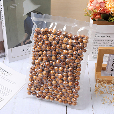 300Pcs 3 Styles Round Natural Wood Beads WOOD-GF0001-89B-1