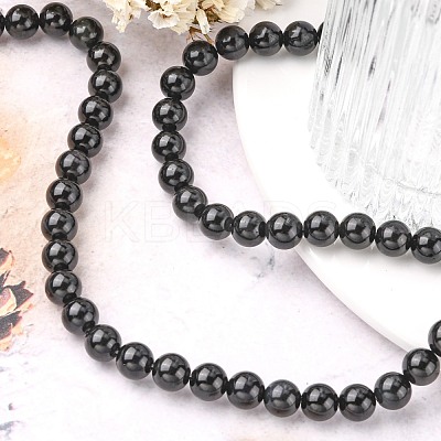 Natural Obsidian Bead Strands G-R173-8mm-02-1