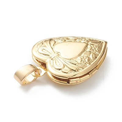 Brass Locket Pendants KK-P199-18G-1