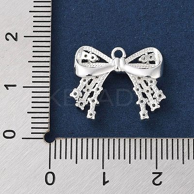 Brass Micro Pave Clear Cubic Zirconia Pendants KK-G491-20D-S-1