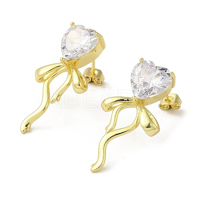 Brass Stud Earrings EJEW-D109-04G-1