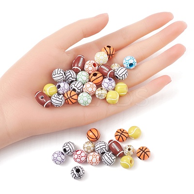 114Pcs 6 Style Acrylic Beads DIY-FS0002-36-1