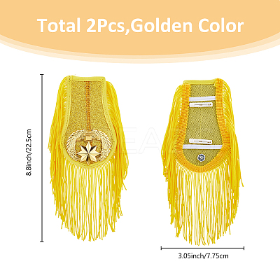 1 Pair Handmade Plastic with Polyester Tassel Epaulettes DIY-FH0007-12-1