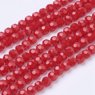 Faceted(32 Facets) Glass Beads Strands EGLA-J042-4mm-25-1