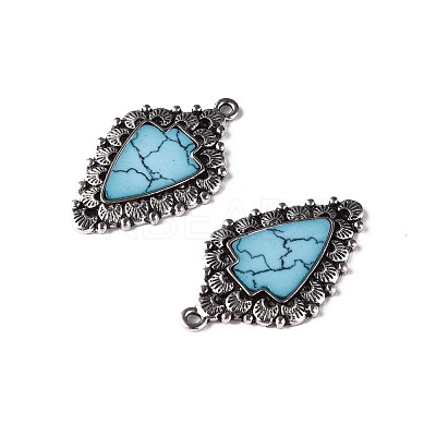 Synthetic Turquoise Pendants PALLOY-N157-037-1