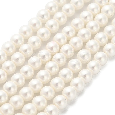AB Color Plated Shell Pearl Round Beads Strands LS-BSHE-XCP0001-31-1