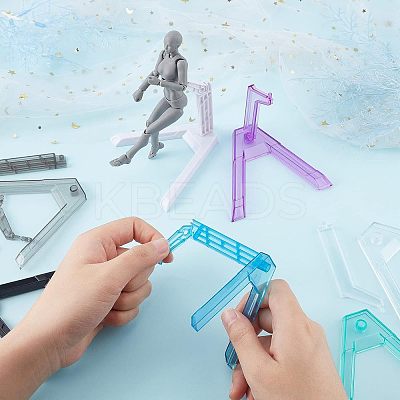 8 Sets 8 Style Plastic Model Toy Assembled Holder AJEW-FH0002-33-1