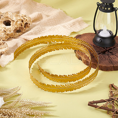 Leaf Brass Ribbon for Lamp Cover Decoration AJEW-WH0348-381B-1