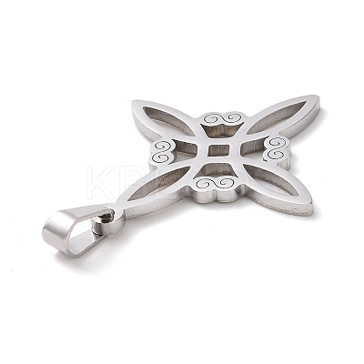 Non-Tarnish 304 Stainless Steel Hollow Pendants STAS-P313-01P-1