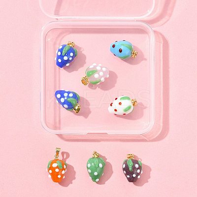 8Pcs Handmade Lampwork Pendants LAMP-FS0001-52A-1