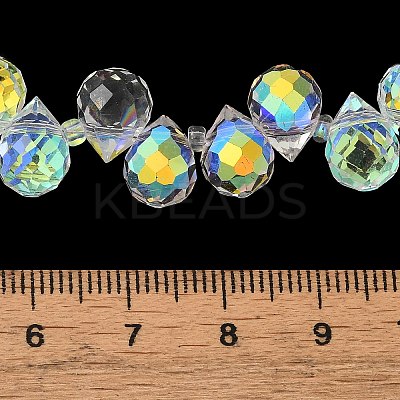 Electroplate Glass Beads Strands X-EGLA-D030-17T-1