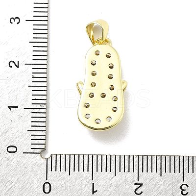 Rack Plating Brass Micro Pave Cubic Zirconia Pendants KK-D359-32G-1
