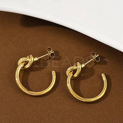 304 Stainless Steel knot Stud Earrings EJEW-S272-04G-1