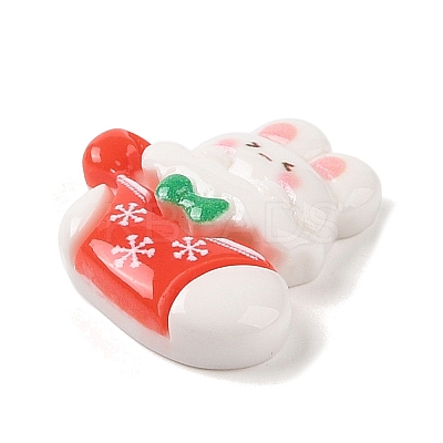 Animal Christmas Socking Theme Opaque Resin Decoden Cabochons RESI-S397-03E-1