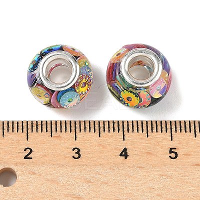 Transparent Resin Rondelle European Beads RESI-S023-12-1
