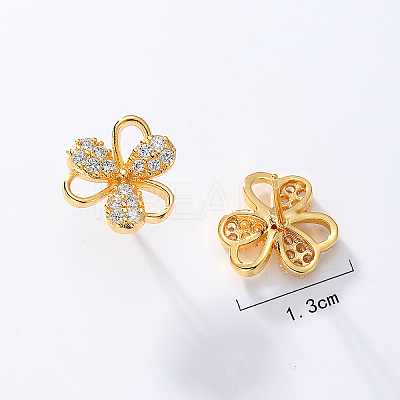 Elegant Clover Brass Stud Earrings ZM7919-1