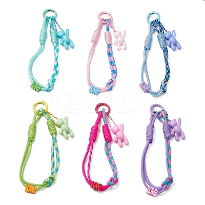 6Pcs Polyester & Spandex Parachute Cord Pendant Decorations HJEW-JM03797-1