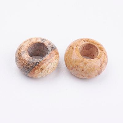Natural Picture Jasper European Beads G-K216-03D-1