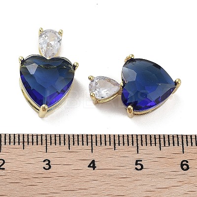 Real 18K Gold Plated Rack Plating Brass Micro Pave Cubic Zirconia Pendants KK-R161-04G-02-1