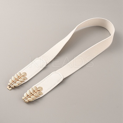 Nylon Elastic Chain Belt with Imitation Learther AJEW-WH0248-309C-1